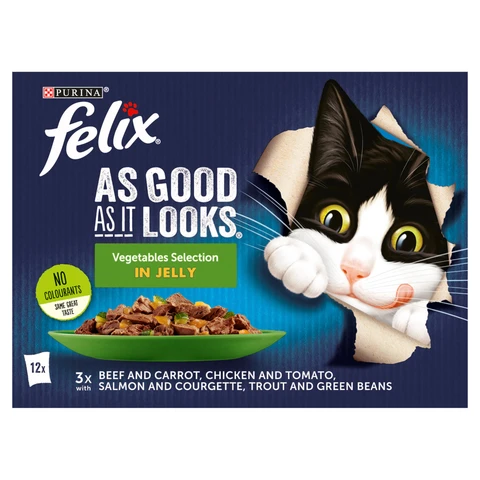 Felix As Good As It Looks Favourites Selection with Vegetables in Jelly 12 x 85g (1.02kg)