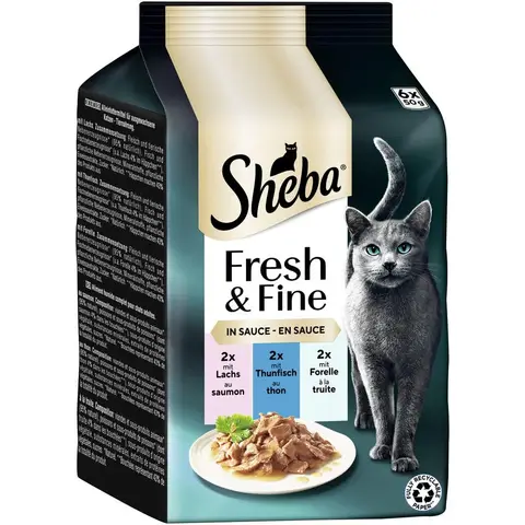 Sheba Fresh & Fine in Sauce mit Lachs, Thunfisch und Forelle 6 x 50 g