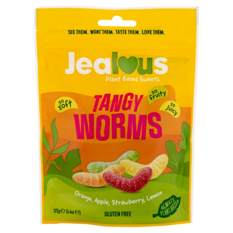 Jealous Sweets - Tangy Worms Share Bag 125g