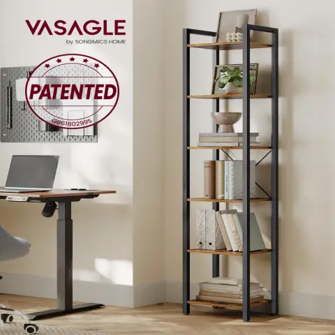 VASAGLE Bookcase, 40x30x187.5cm