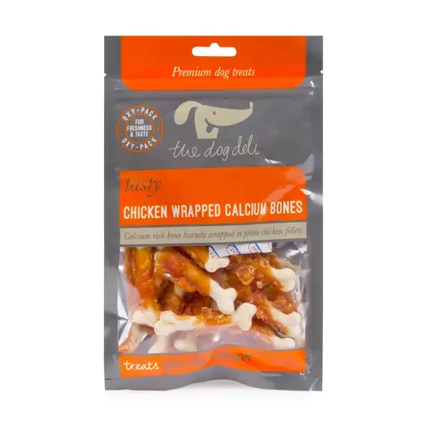 Petface Dog Deli 100g Chicken Wrapped Calcium Bones Dog Treats