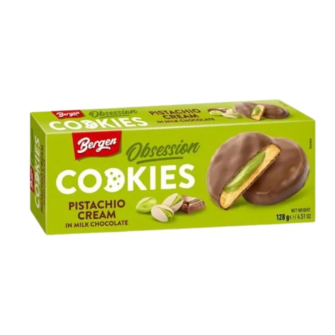 BERGEN Pistachio Cream Milk Chocolate Cookie 128g