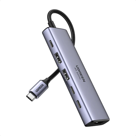 Ugreen 6 In 1 Usb C Multifunctional Adapter， USB-C TO HDMI+2*USB-A 3.2+2*USB 3.2 C+PD Power