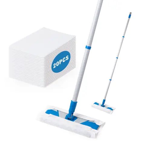 Blue Electrostatic Dust Mop Set with 120CM Iron Handle, 26.5x11.8cm Base, Color Box Pac