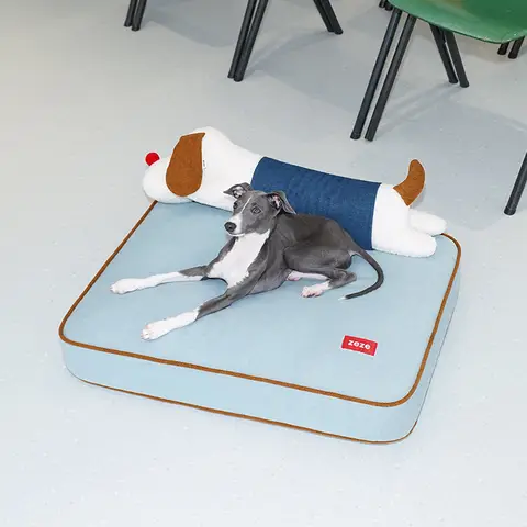 ZEZE Denim Pet Mat for Puppies, Removable Washable, Cervical Protection, for Cats Dogs, Fits Up to 10kg