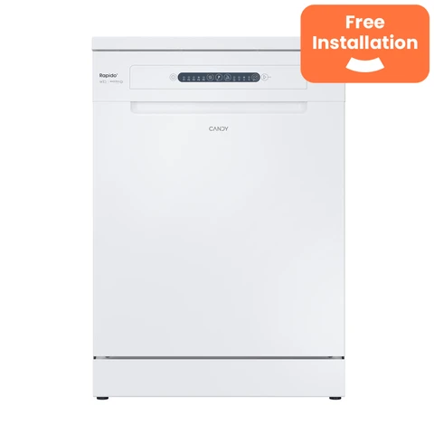 CANDY RapidÓ Freestanding Dishwasher 13 Place Settings – White | C Energy Rated | Speed-Drive Inverter Motor | 49' Rapid Cycle (CF 3C9E0W-80)