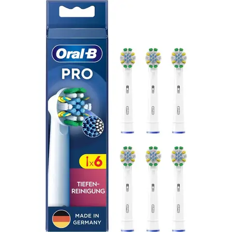 Oral-B Pro DiepteReiniging - Originele Tandenborstelkoppen voor Elektrische Tandenborstels - 6 stuks Wit