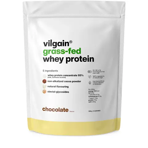 Vilgain Grass Fed Whey Protein Chocolate Protein Nutrition Powder Flavour - 1000g