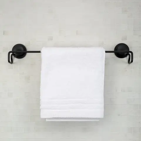 Croydex Stick 'n' Lock Towel Rail - Black