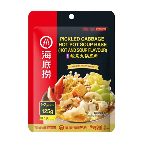 HaiDiLao Base de bouillon pour hot pot au chou fermenté, 1 personne, 125 g