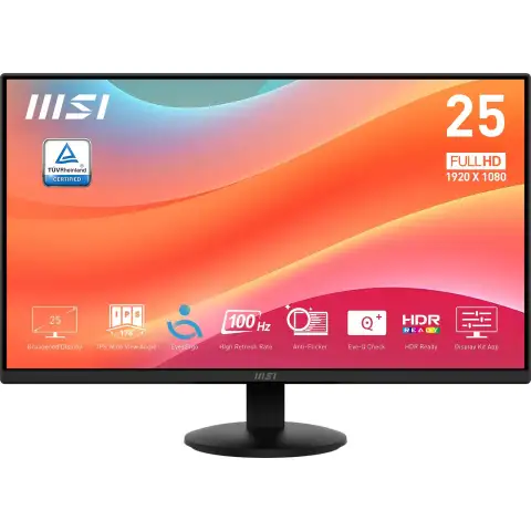 MSI PRO MP252L PerfectEdge 24.5" Business & Productivity Monitor – FHD, 100Hz, EyesErgo Certified