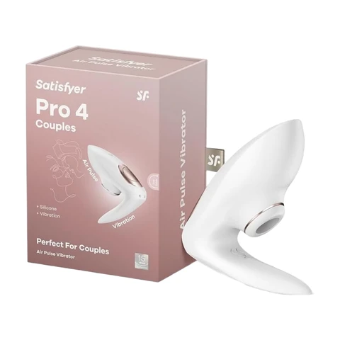 Satisfyer Pro 4 Couples | Vibrator und Druckwellen-Stimulation | Sex-Spielzeug für Frau und Mann | Dildo und Sauger für Klitoris-Stimulation | Leise und stark | Einführ- und Auflegevibrator