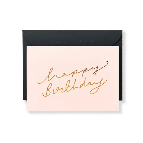 Katie Leamon ‘Happy Birthday’ Scroll on Pink Recycled Card