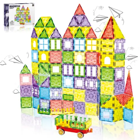 XINQIYUAN Bildungstoys magnetic tiles magnetspielzeug magnetkugeln kinder 7,5 cm Diamant-Oberfläche Magnetische Kachel-Set, 100 Stück