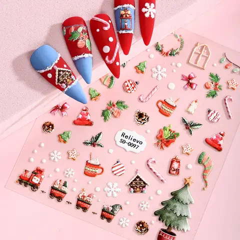 【Christmas Edition】MeoMagic Christmas gel nail stickers Self Adhesive Nail Decoration 5D-0097 (Only stickers)
