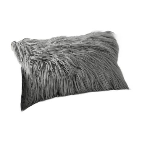 Phantoscope Faux-Fell Kissenbezug Dekoratives Flausch-Kissenbezug Weiches Fuzzy Kissenbezug für Schlafzimmer und Couch, Grau 18 x 18 Zoll