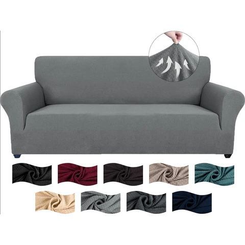 YSTYLE Stretch-Sofabezug, Couchbezug für Couch und Sofa, Möbelschutzbezug für Sofa mit elastischem Boden, 4-Sitzer, SJ, Hellgrau