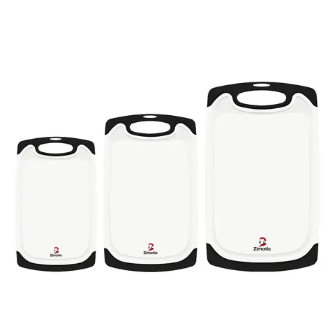 Zimatic Kitchen Chopping Board Set, Durable BPA-Free Boards with Deep Juice Pits, Non-Slip Handle, Easy to Clean and Dishwasher Safe