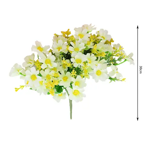 Wei's Moment 6 Bundles of Artificial Balcony  Plants and Indoors， Plastic Flowers Decoration， Faux Plastic， UV-Resistant Flowers for Graves and Garden White, New Year Sale , Top gift picks