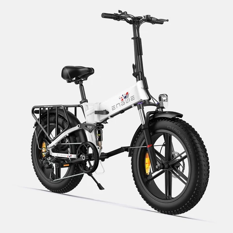 ENGWE Engine X elektrische vouwfiets met 48 V 13 Ah uitneembare accu, 250 W elektrische fiets, 20 x 4,0 inch vulbanden, 7-versnellingen all-terrain elektrische fiets met actieradius tot 100 km - Wit