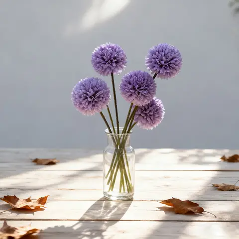 Wei's Moment 6Pcs Artificial 
Flowers Artificial Hydrangea Decoration for Wedding Vase Purple