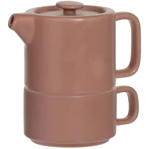 Secret de Gourmet Keramik-Teekannen-Set - Terrakottabraun, 10 x 15 cm