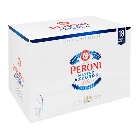 PERONI Nastro Azzurro Beer Lager Bottles 18x330ml