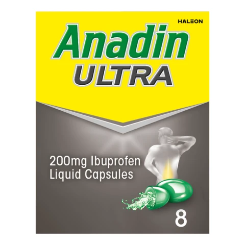 Anadin Ultra Ibuprofen Pain Relief Liquid Capsules 8s