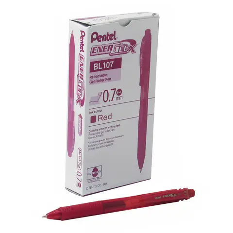 Pentel EnerGel X 0.7 Retractable Gel Pen Red Pack of 12