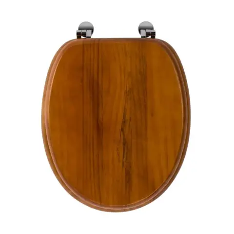 Croydex Toilet Seat Davos Solid Pine Oval Antique