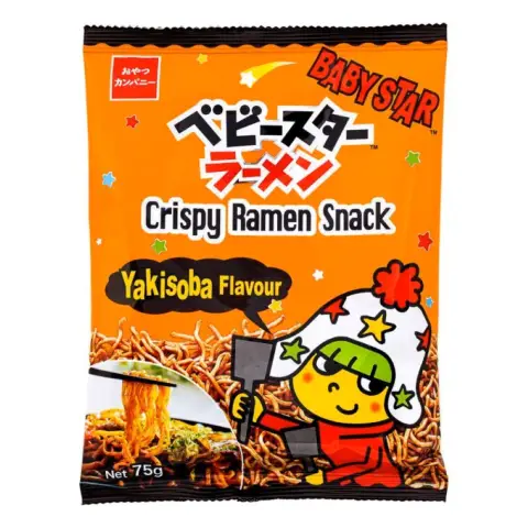 Baby Star Crispy Ramen Snack Yakisoba (Thin) 75g 童星炒面味干脆面 75g