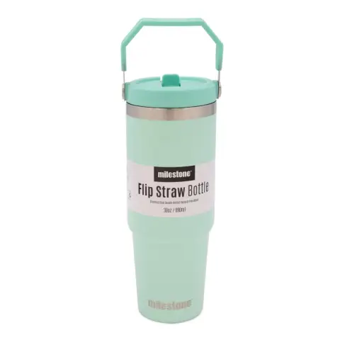Milestone 30oz Insulated Travel Mug with Flip Straw - Green