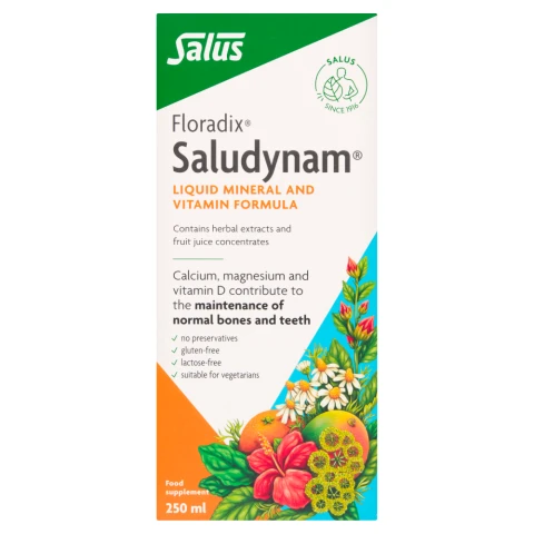 Floradix Saludynam Liquid Calcium, Mineral and Vitamin Formula Food Supplement 250ml