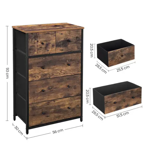 SONGMICS Night Stand, 56x30x93cm