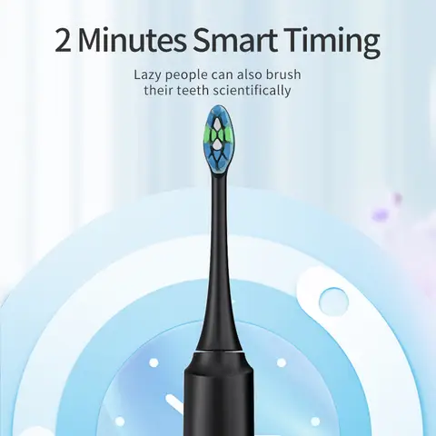 Rushi R-C32 Electric Toothbrush, Copper-Free Brush Head Black