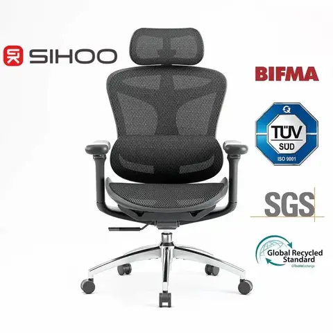 Sihoo Doro C300 Ergonomic Office Chair with Ultra Soft 3D Armrests, Dynamic Lumbar Support for Home Office, Adjustable Backrest Desk Chair (Black)