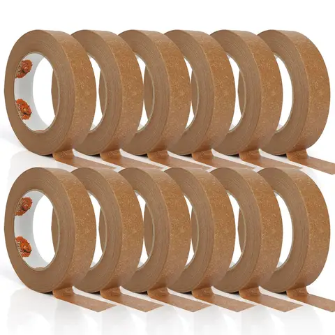 TAPEBEAR Eco-Friendly Kraft Paper Tape, 24mm x 50m 6, 6rolls