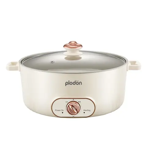 Plodon 1600W 7L Multifunktionelle All-in-One Elektrische Kochtopf, Bratpfanne mit Antihaftbeschichtung, Slowcooker, Geeignet zum Braten und Langsamkochen