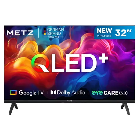 METZ QLED 32 Inch TV 32MQF7000Z Smart Google TV, HDR10, Dolby Audio, Oogvriendelijke TV, Triple Tuner