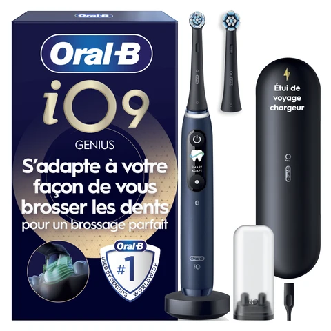 Brosse À Dents Électrique Oral-B iO9 | Bleu | 2 brossettes | Étui De Voyage chargeur