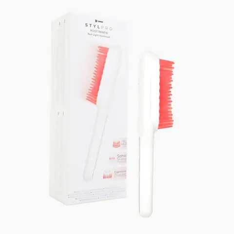 STYLPRO Root Renew Red Light Hair Brush – LED Scalp Stimulation & Massaging Vibrations for Healthy-Looking Hair, RH01