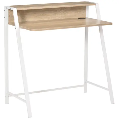 Homcom Desk Writing Oak Effect/White