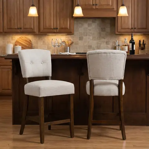 Bar Stool Oakridge Light Grey/Walnut