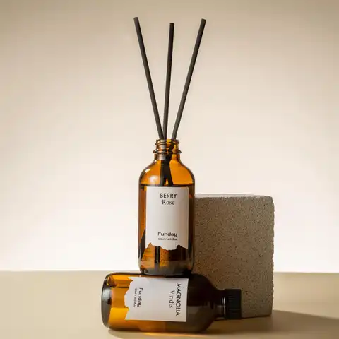 Zooly Slim Bottle Reed Diffuser (New Style) - Summer Ginger Flower (5-Star Hotel Scent), 120ML, 1 Set