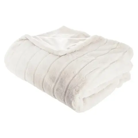 Atmosphera Plaid en fourrure Manoir 180 x 230 cm blanc
