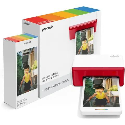 Polaroid Hi-Print Bluetooth 4x6 Photo Printer + Photo Paper Bundle (80 Sheets Included) 