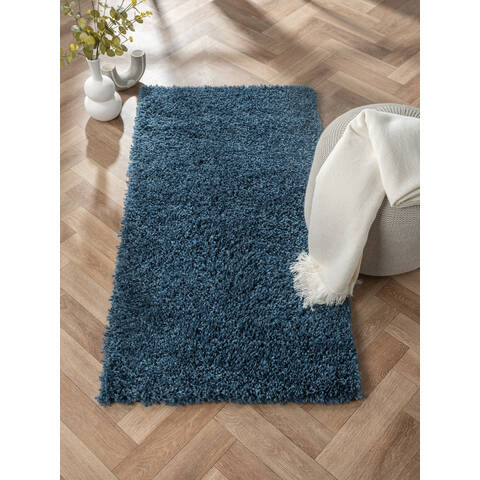 My Flair Teppich "My Shaggy" rechteckig dunkelblau 140 x 70 cm