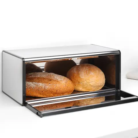 Brabantia Fall Front Bread Bin- Brilliant Steel