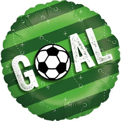 Folienballon Fußball 45 cm, Rund, Goal, Ballon Helium geeignet, Geburtstagsdeko, Luftballon als Deko für Geburtstag und Public Viewing