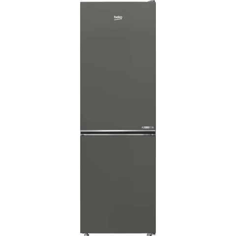 BEKO B7RCNE367HG Kühlschrank-Gefrierkombination, 316 Liter Fassungsvermögen, 186,5 cm hoch, umkehrbare Türangel, 210 L Kühlung, 106 L Gefrierfach, 3 Gefrierfächer, 32 dB, Manhattan-Grau [Energieeffizienzklasse B]